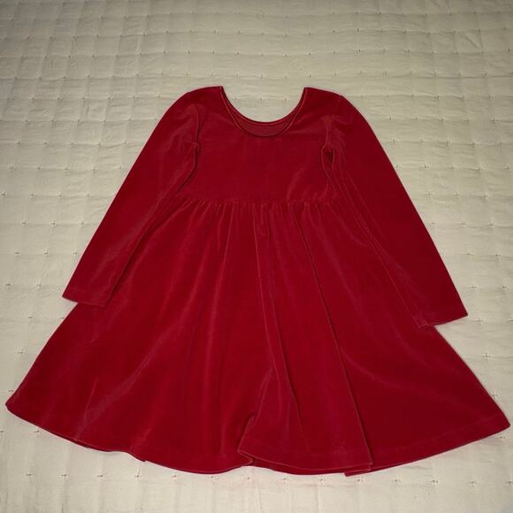 Hanna Andersson Velvet Dress Girls 5 | Red Christmas Holiday Classic - Picture 4 of 8